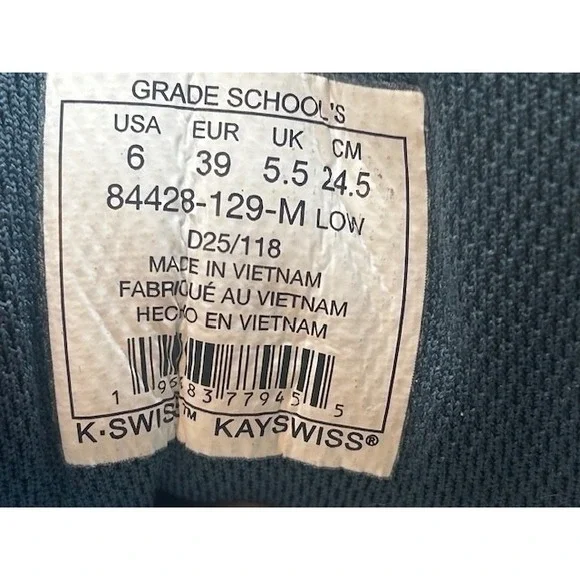 K-Swiss Kids Court Express 2 Tennis Shoes White/Stargazer/Neon - Big Kid Size 6 - Picture 7 of 13